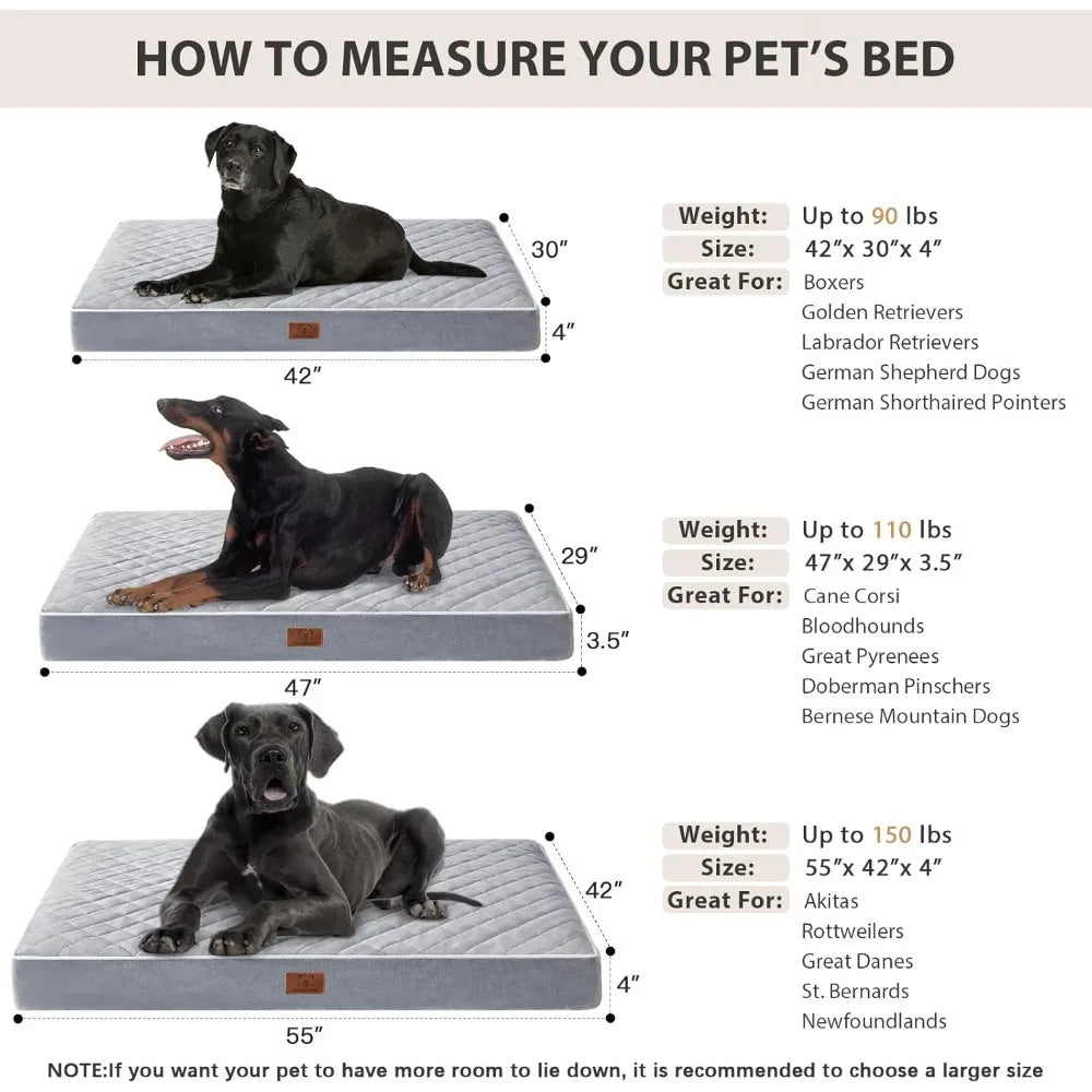 NBVCX Orthopedic Waterproof Dog Bed With Removable Washable Cover