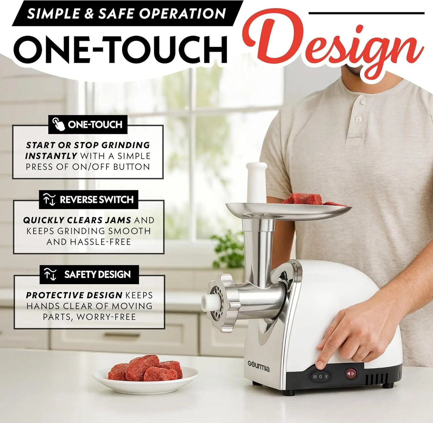XMSJ Electric Meat Grinder 500W Commercial Grade Sausage Stuffer