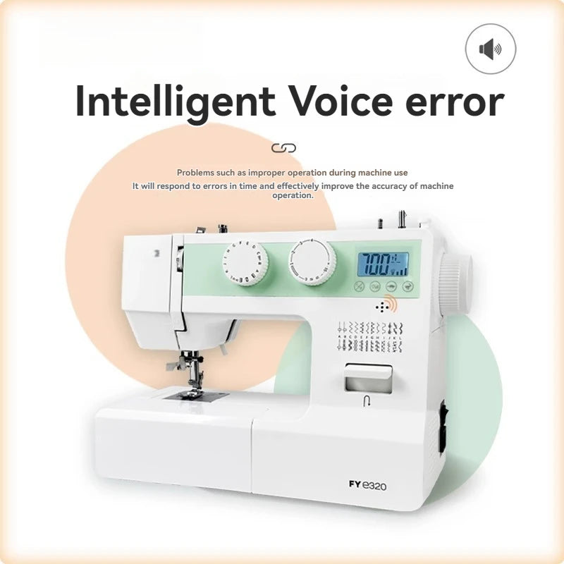 Electric Home Sewing Machine With LCD Display Double Needle Overlock