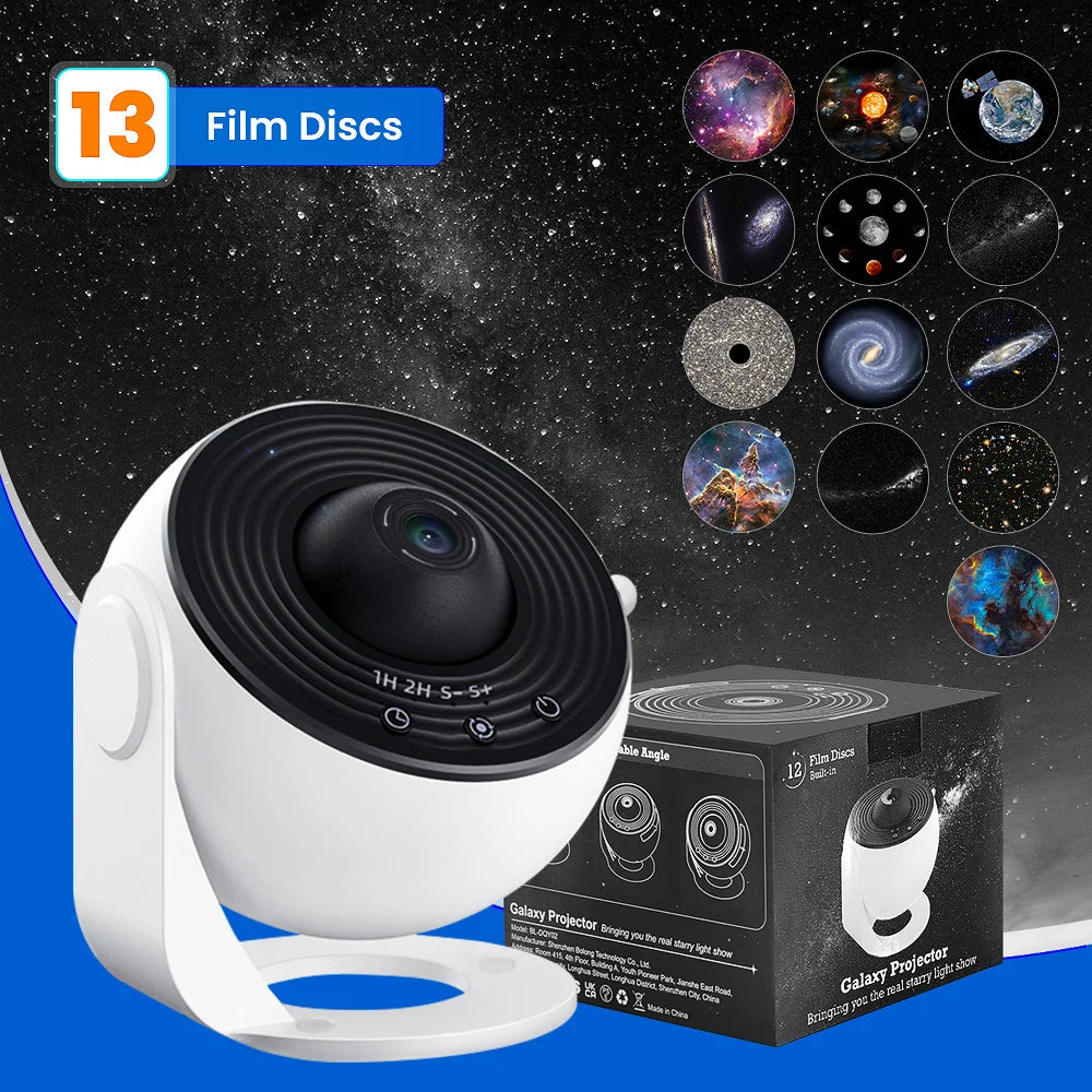 Aiopp Galaxy Star Projector Planetarium Night Light With Rotating Display