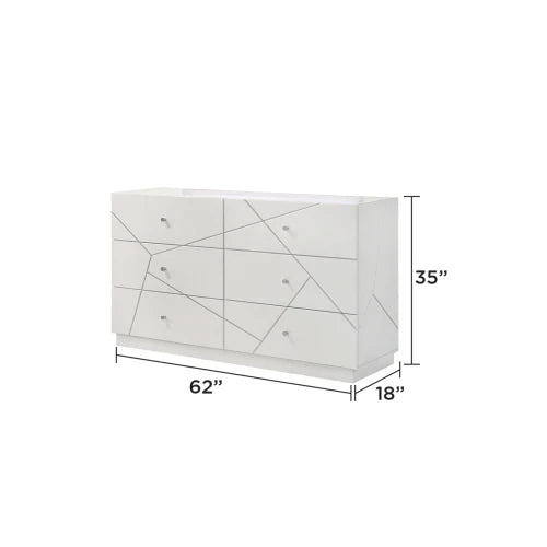 5 Piece Bedroom Set With LED Lighting And Modern Design
