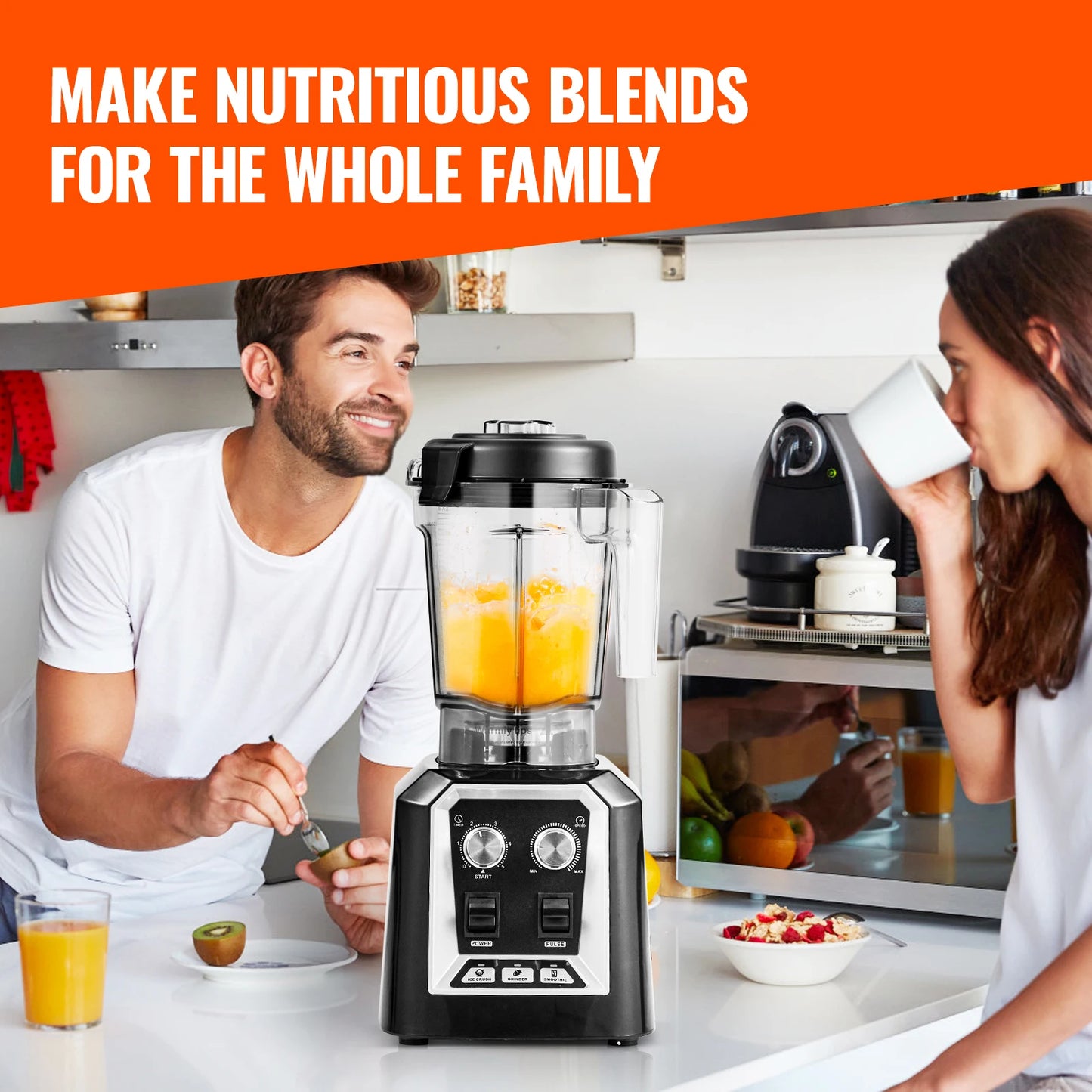 VEVOR Professional Countertop Blender Smoothie Maker for Home Kitchen