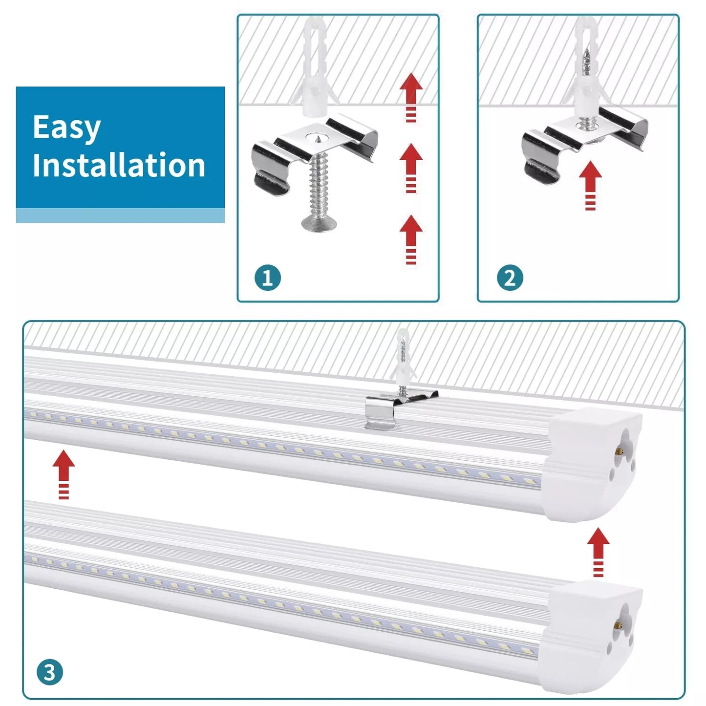 BSK.BESTKA Led Shop Light 110V Linkable 100W 6000K Brightness