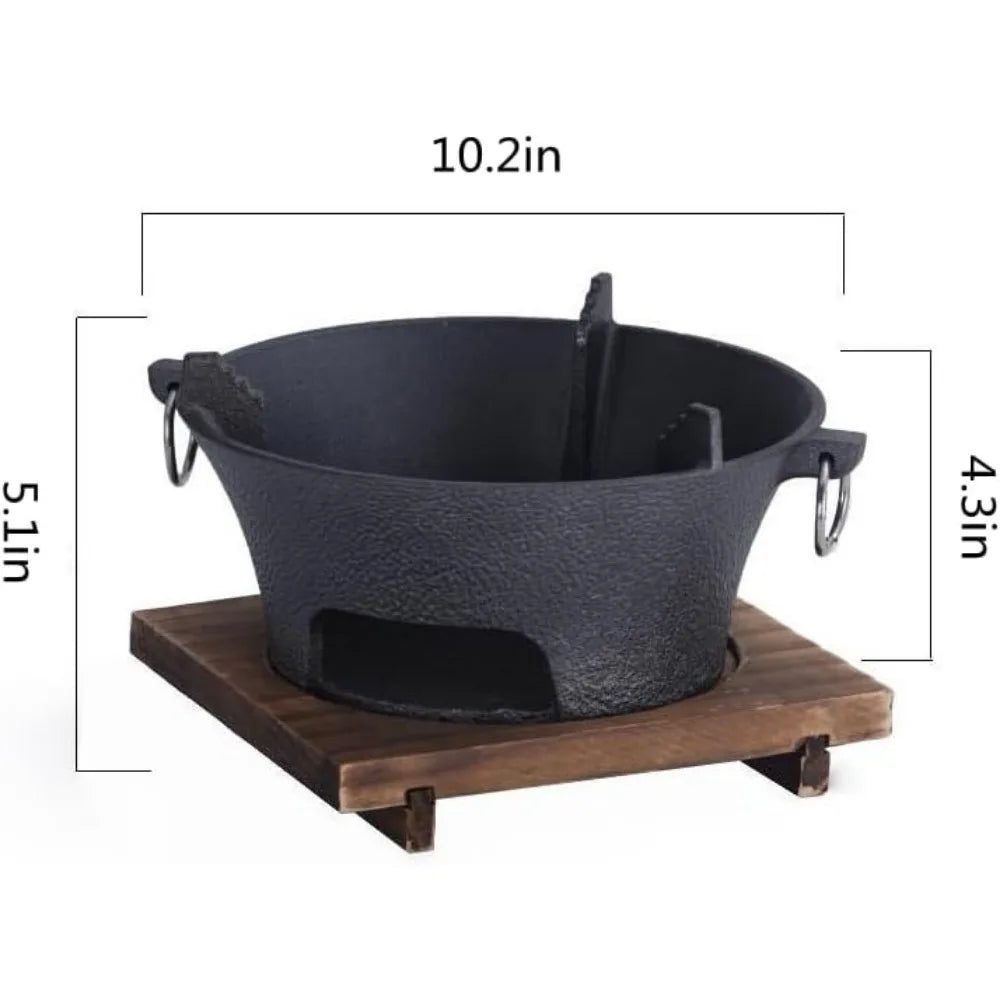 NBVCX Portable Cast Iron Mini Charcoal Grill For Camping