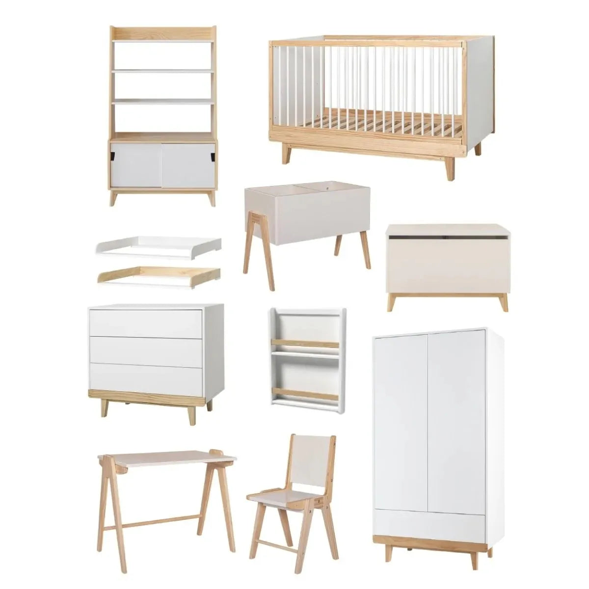 Wooden Convertible Montessori Floor Bed With Seagrass Storage Drawers