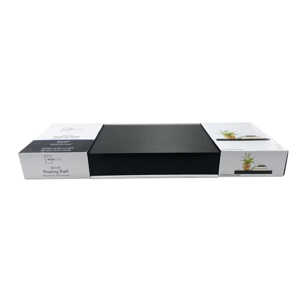 Wall Mounted Single Tier Wood Floating Shelf Mainstays
