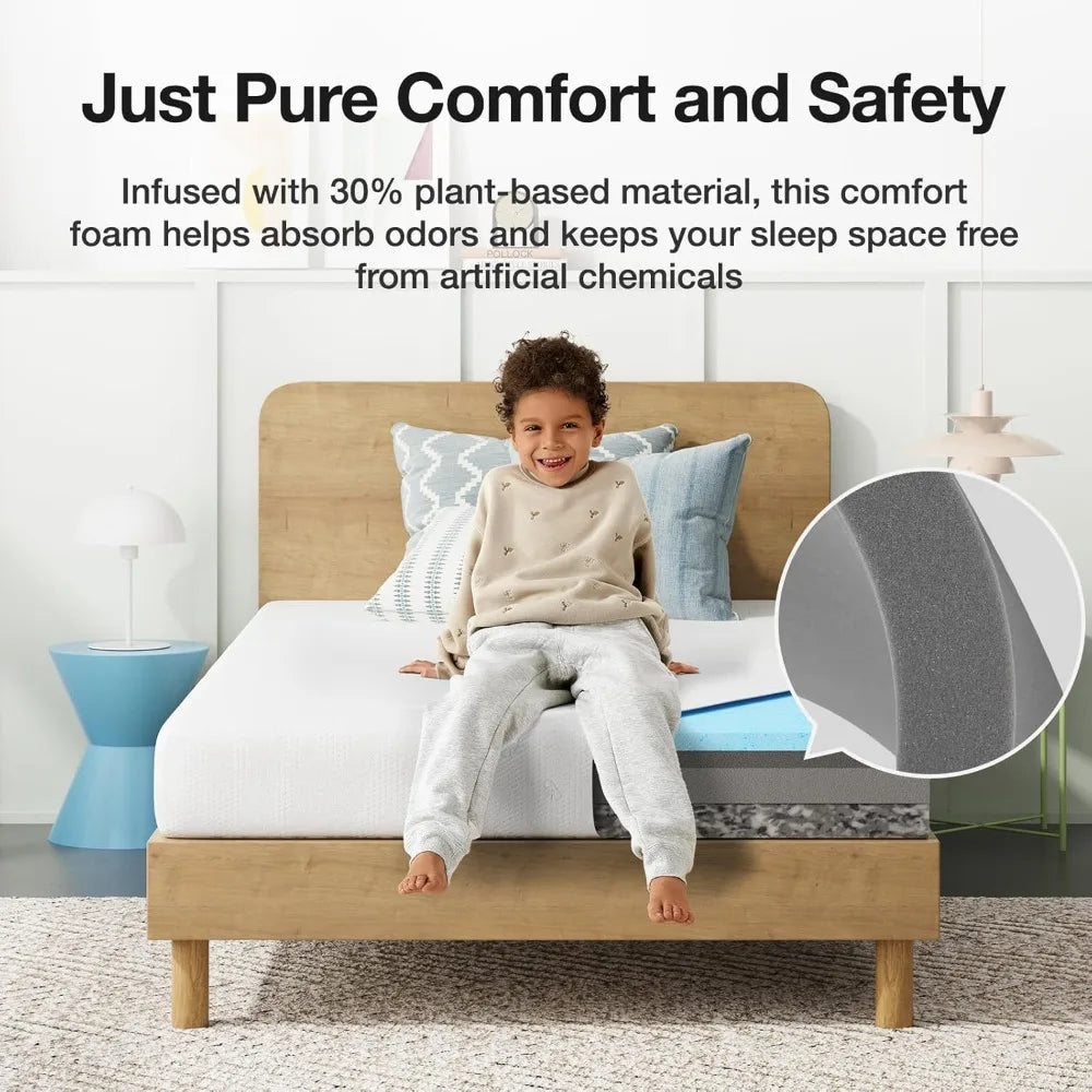 Cooling Gel Memory Foam Mattress For Kids Sleep Comfort