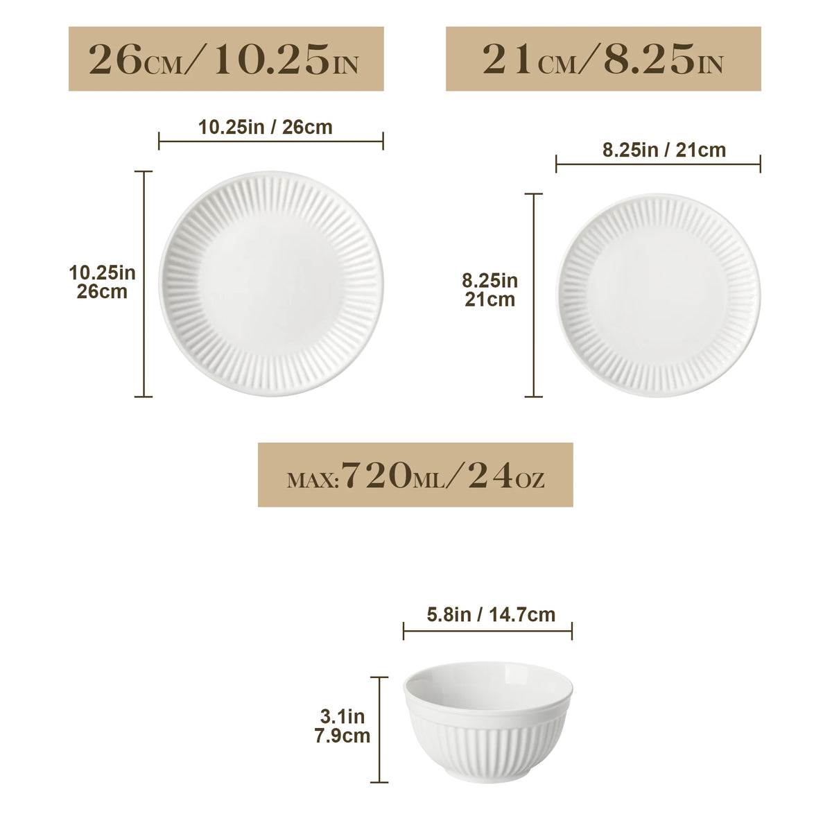 Malacasa Leila Ceramic Dinnerware Plate And Bowl Set
