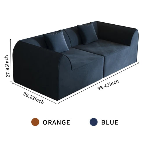 Compressed Memory Foam Sofa 2 Seater Lounger Daybed With Pillow