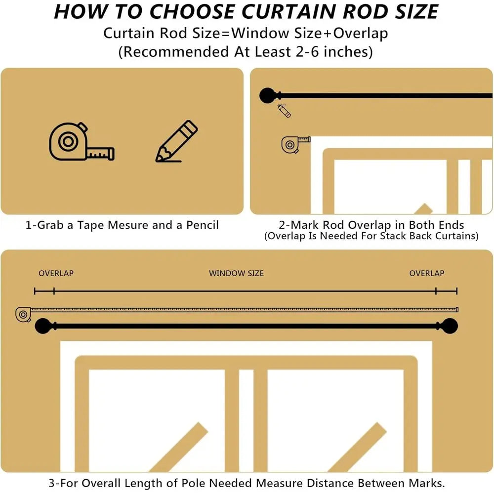 Adjustable Metal Curtain Rod With Decorative Finial For Windows