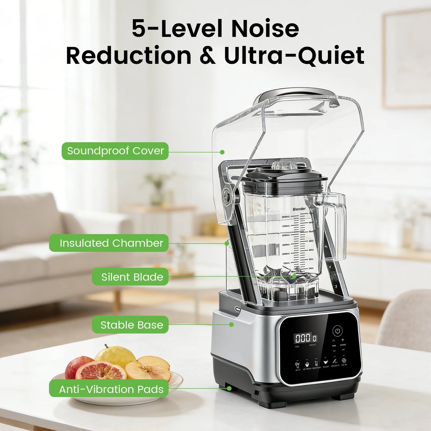 SHICUO 2200W Commercial Blender Six In One Countertop Processor