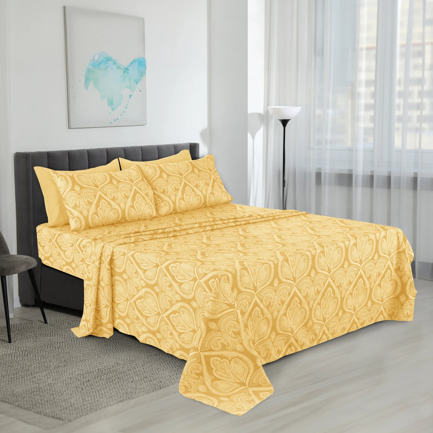 Lux Decor Paisley Microfiber Sheet Set Wrinkle Free