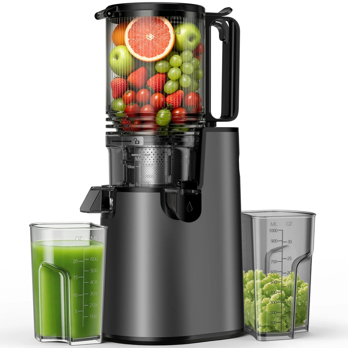 Cold Press Slow Masticating Juicer for Whole Fruits and Vegetables