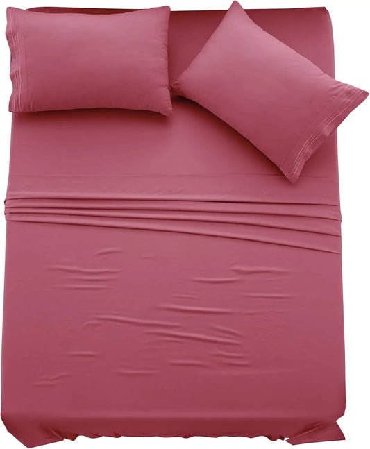 LDC Lux Decor Collection Microfiber Sheet Set 4 Piece Embroidered