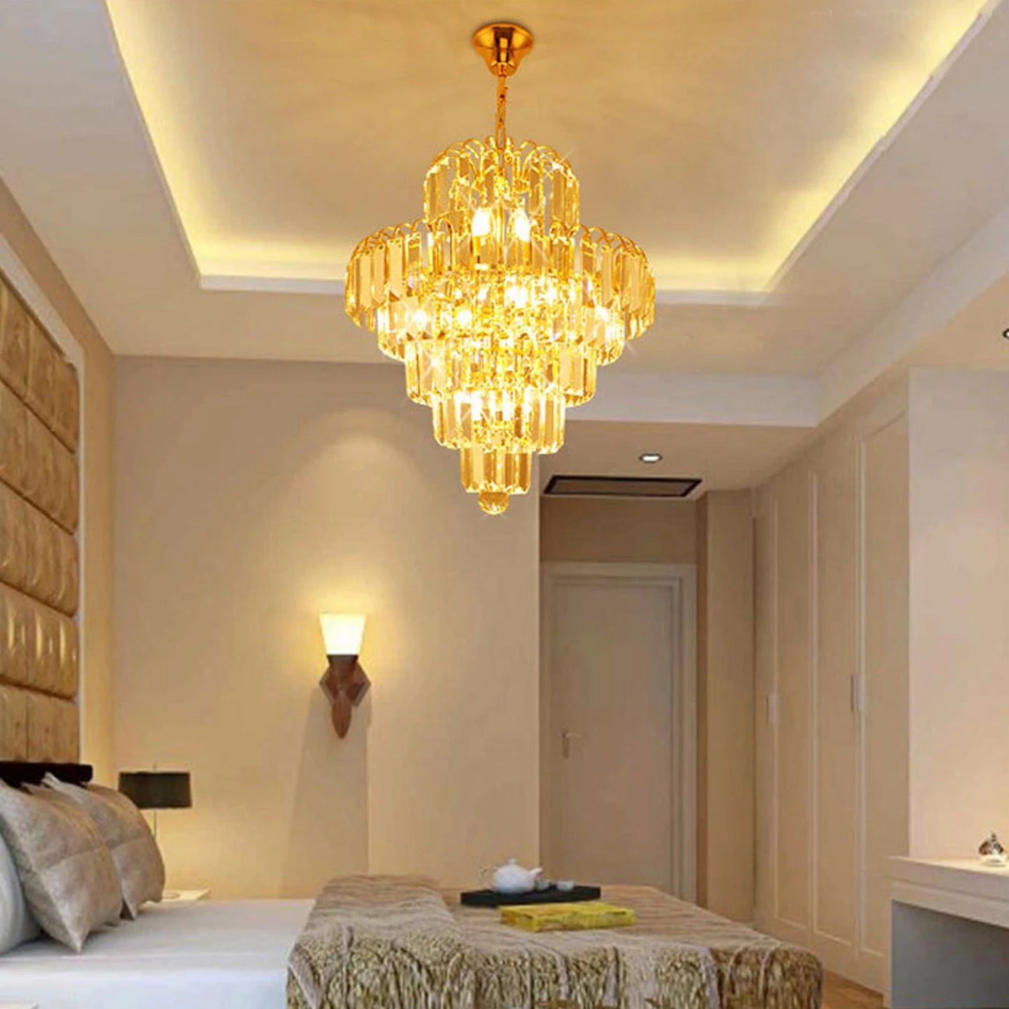 Elegant Modern Ceiling Chandelier Pendant Lighting With K9 Crystal