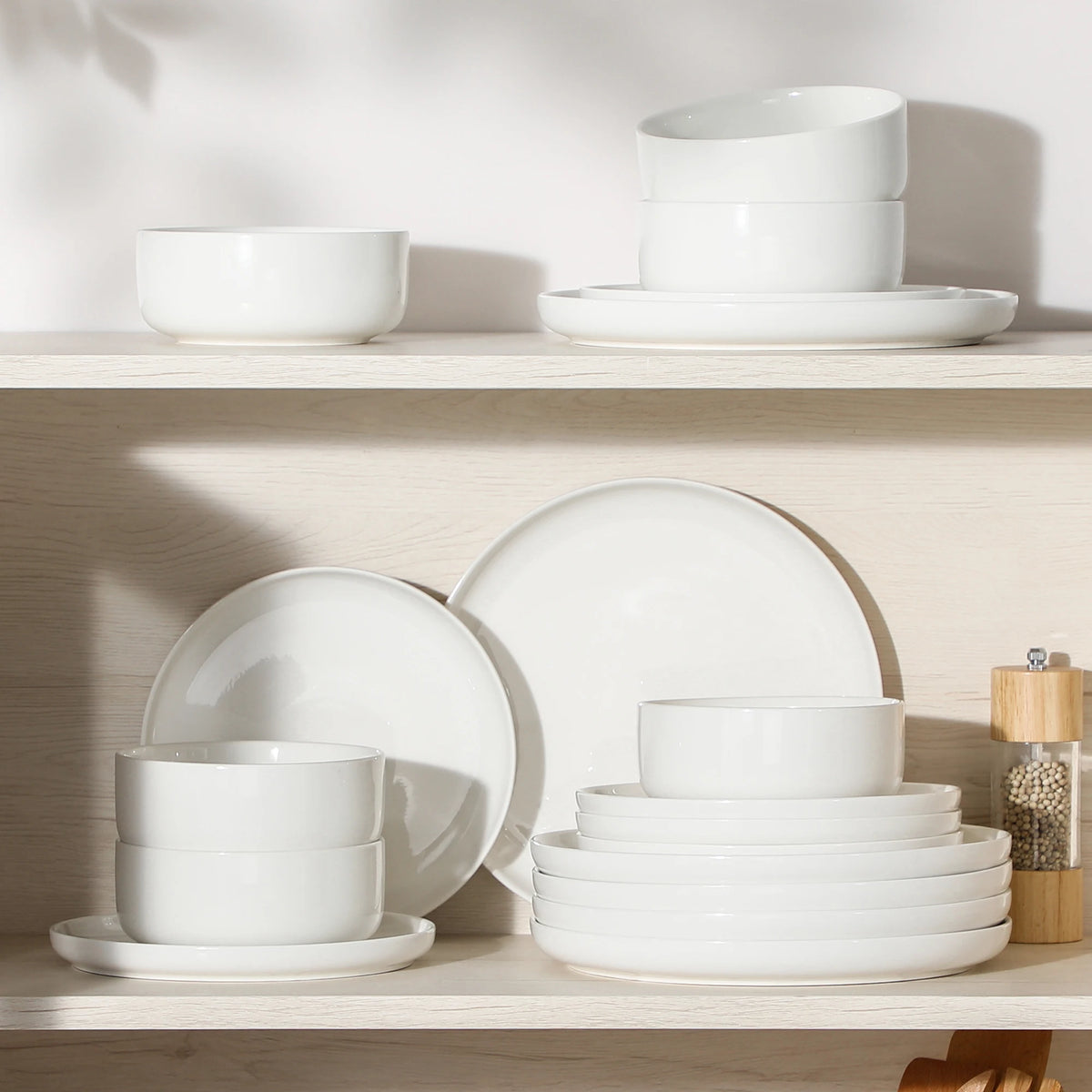 Malacasa Luna Series Ceramic Dinnerware Set With Plates And Bowls