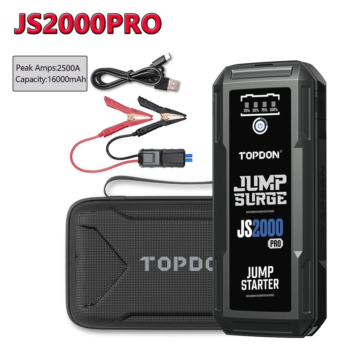 TOPDON Portable Car Jump Starter And Power Bank Battery Booster
