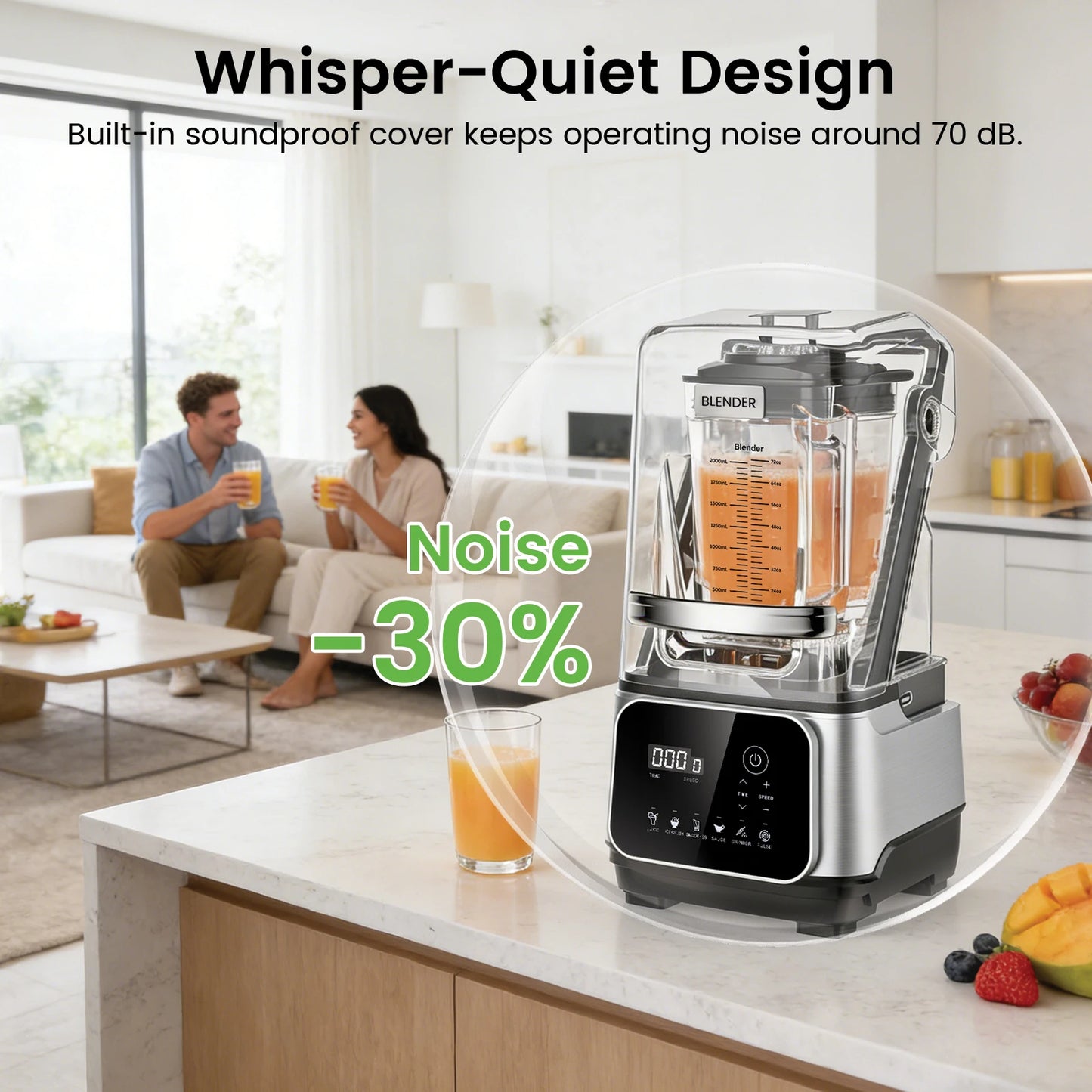 SHICUO 2200W Commercial Blender Six In One Countertop Processor