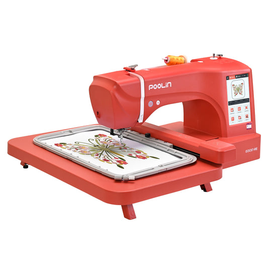 Poolin EOC07RE Embroidery Machine With Starter Supplies Included