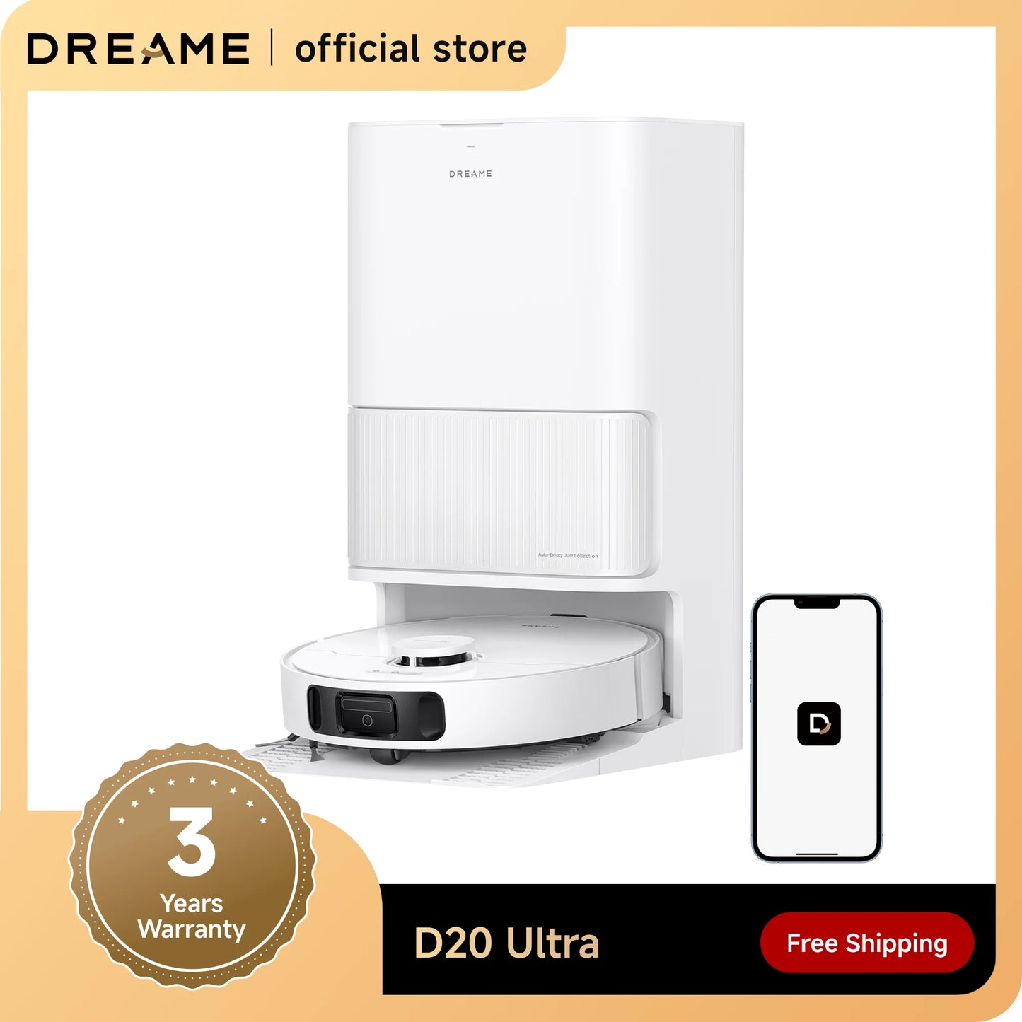 Dreame Robot Vacuum And Mop 13000Pa Suction With Auto Empty Base Station