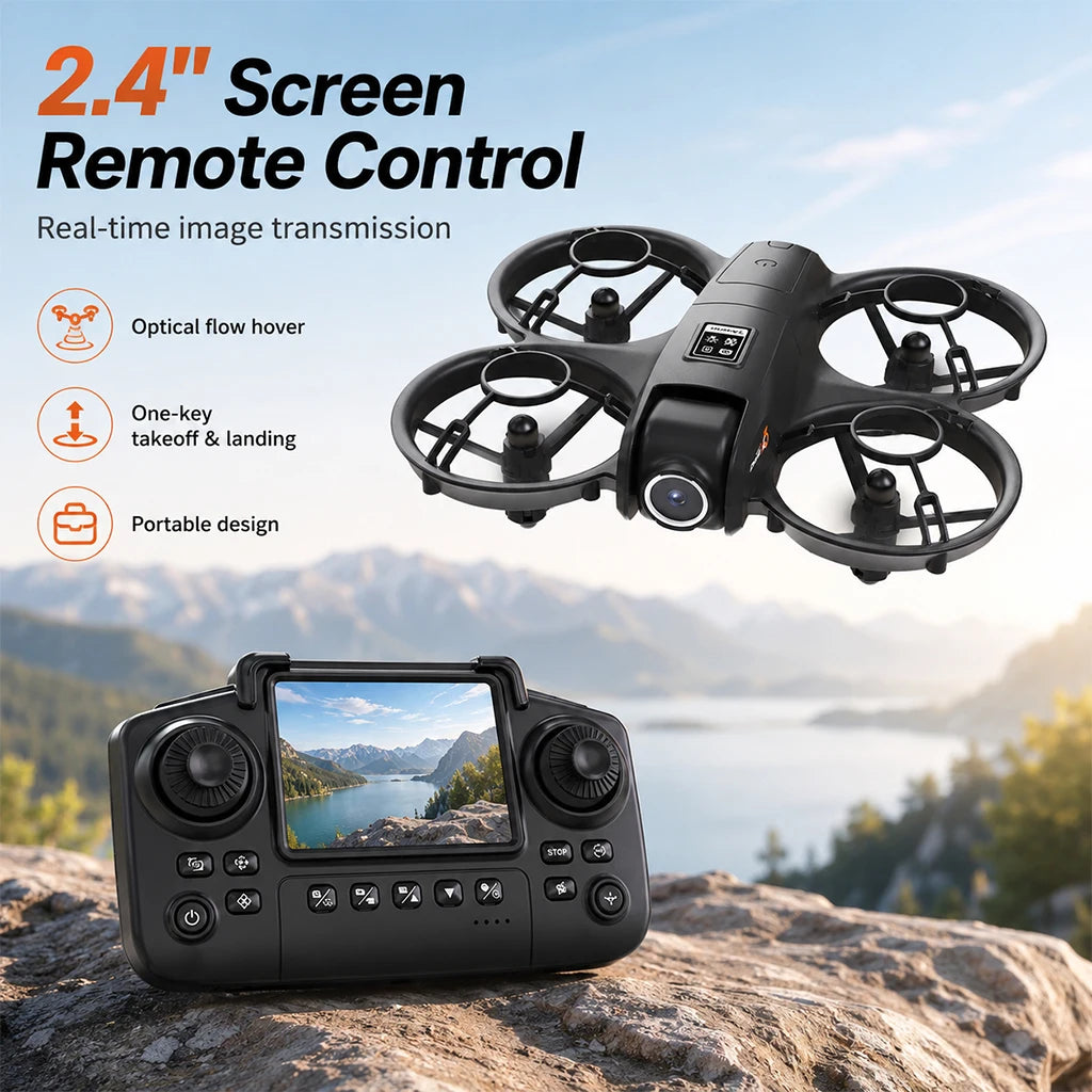 ZNLYRION Protective Drone With Dual Camera And Screen Remote