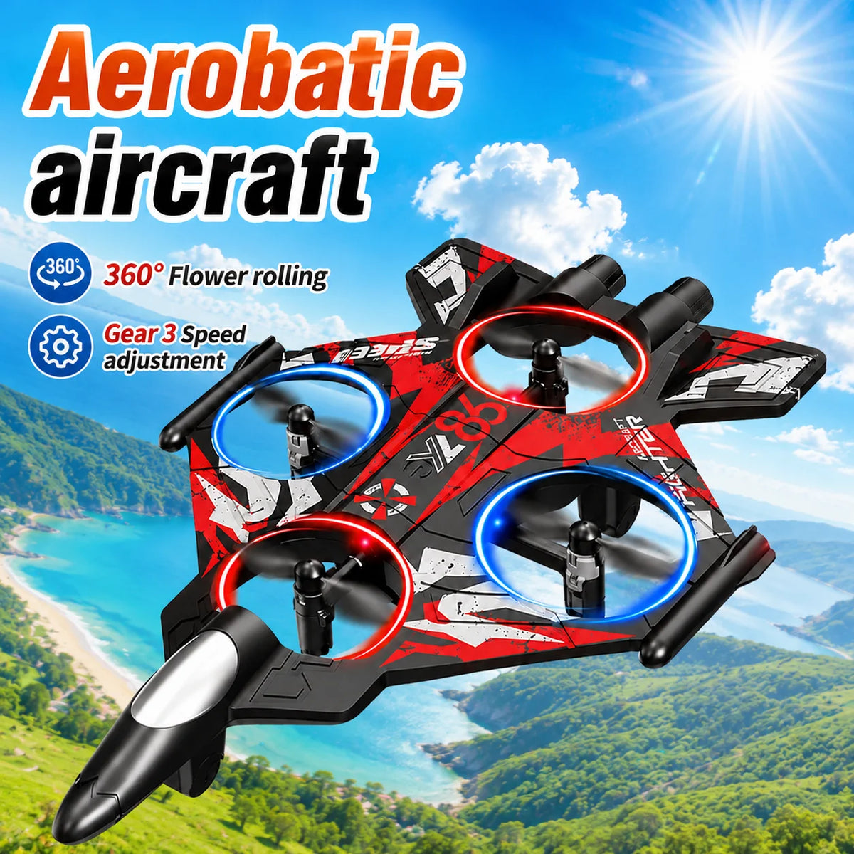 ZNLYRION Fighter RC Drone With Screen Remote And 480P Camera