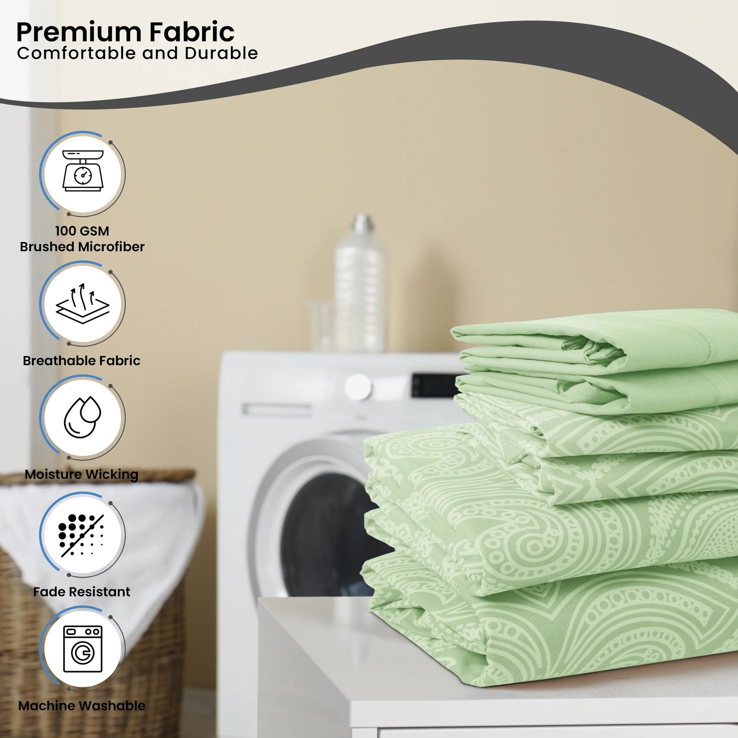 Lux Decor Paisley Microfiber Sheet Set Wrinkle Free