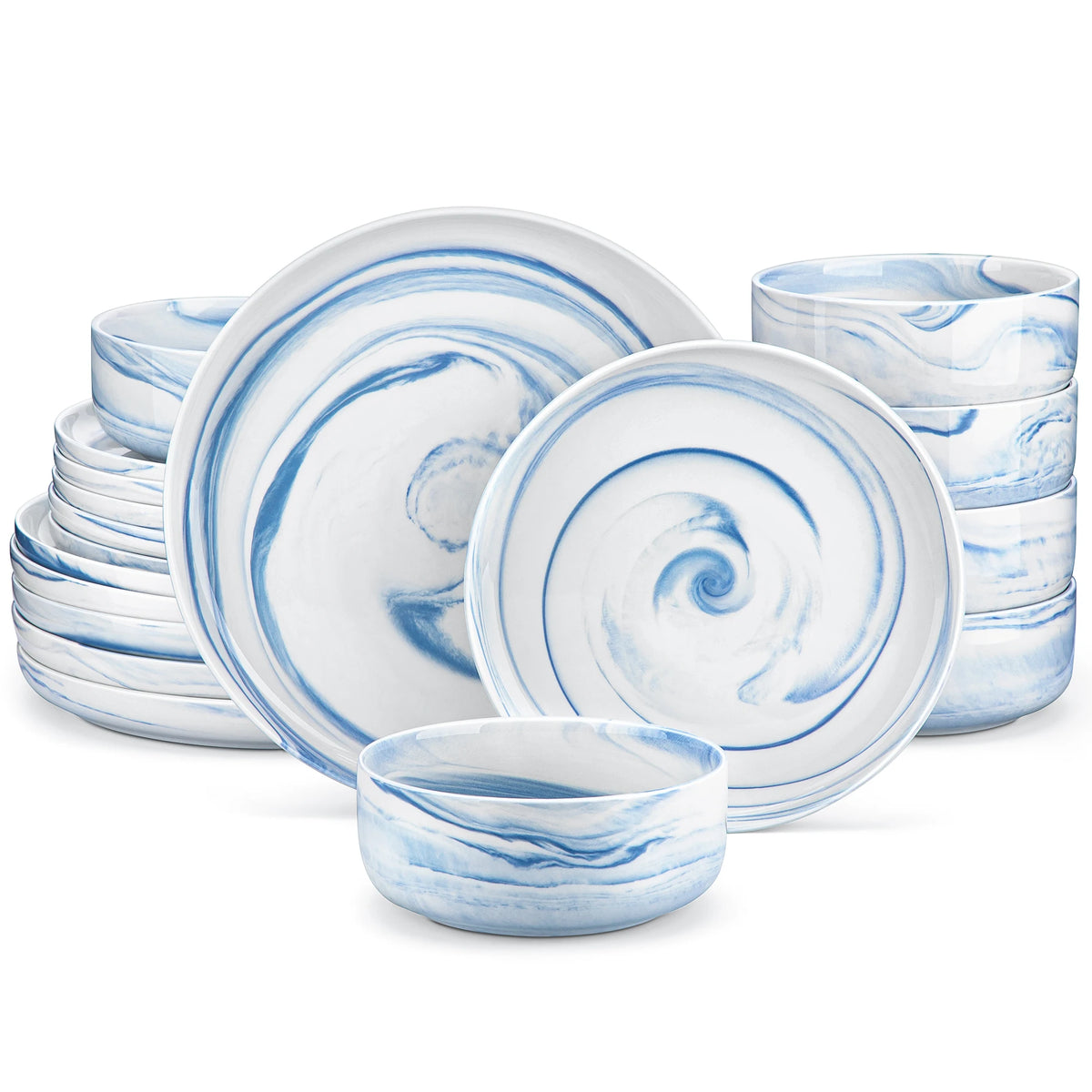 Malacasa Luna Series Ceramic Dinnerware Set With Plates And Bowls
