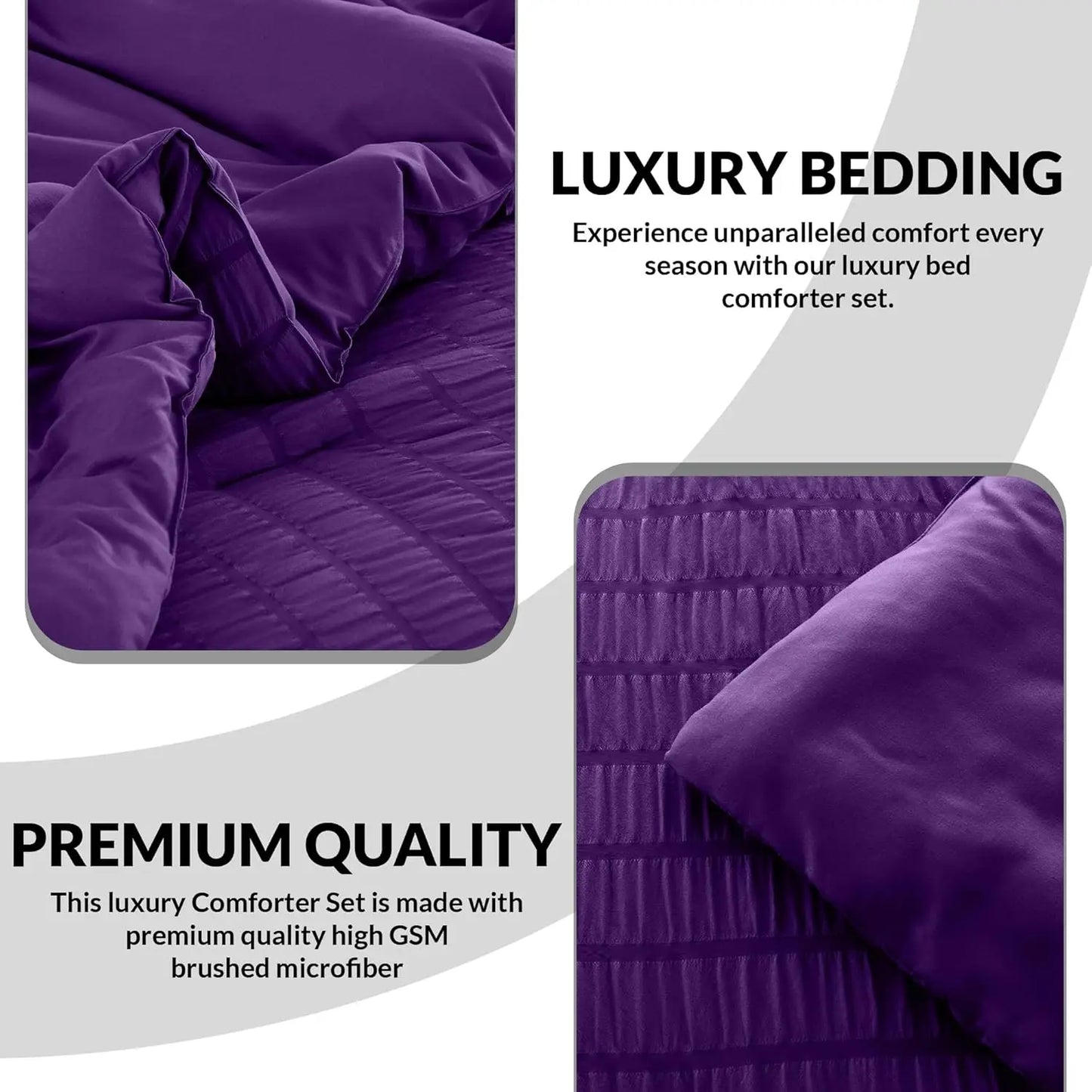 LDC Lux Decor Collection Seersucker Comforter Set Bed In Bag