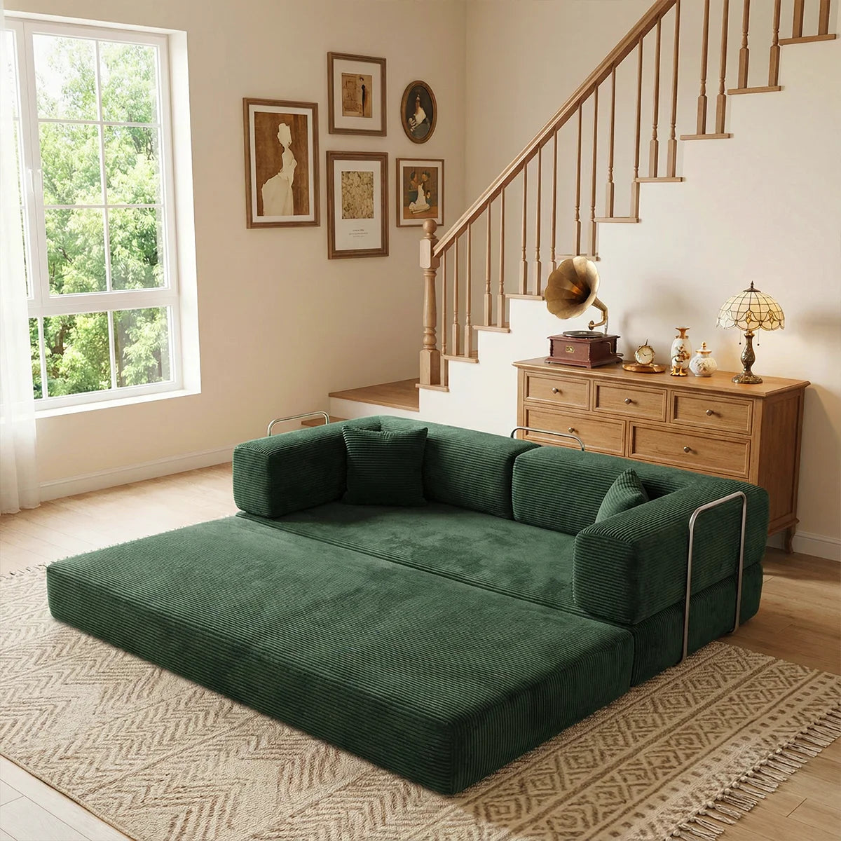 YQzyphyna Futon Sofa Bed Four In One Convertible Couch