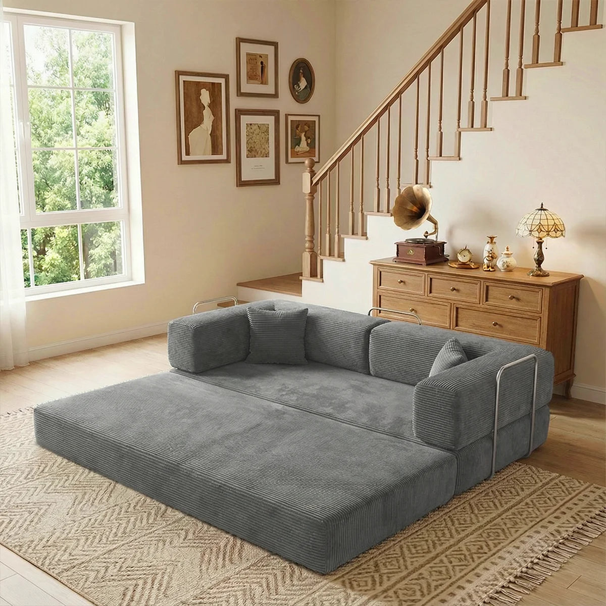 YQzyphyna Futon Sofa Bed Four In One Convertible Couch