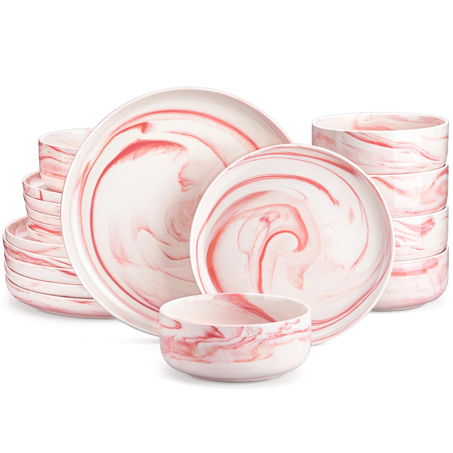 Malacasa Luna Series Ceramic Dinnerware Set With Plates And Bowls
