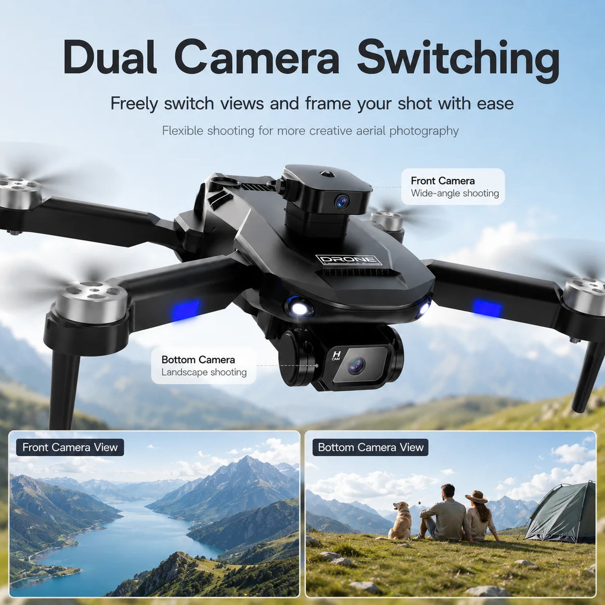 ZNLYRION F196 Brushless Drone With 4K Dual Camera FPV Quadcopter