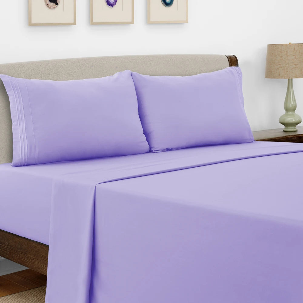 LDC Lux Decor Collection Microfiber Sheet Set 4 Piece Embroidered