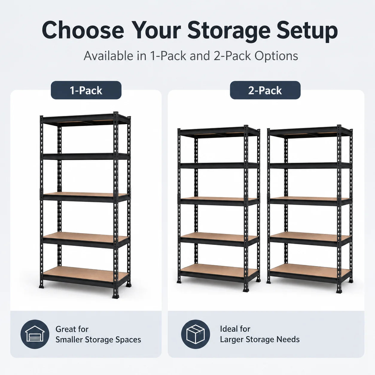 Five Tier Garage Storage Shelving Unit With MDF Shelves And 400 Pounds Per Shelf