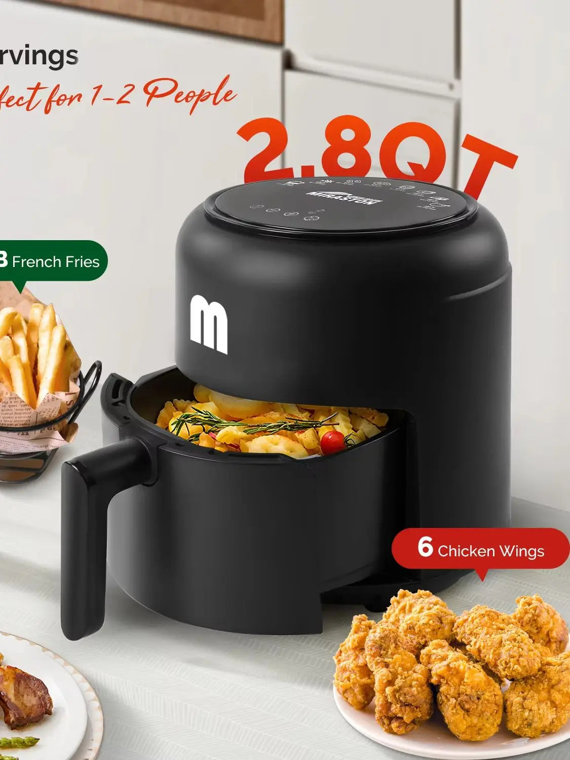 MIRASTON Digital Air Fryer with Nonstick Dishwasher Safe Basket