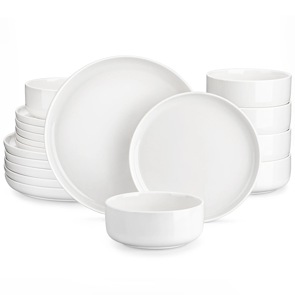 Malacasa Luna Series Ceramic Dinnerware Set With Plates And Bowls