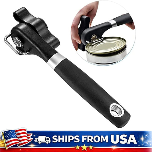 Stainless Steel Manual Can Opener Safe Cut Smooth Edge Kitchen Tool