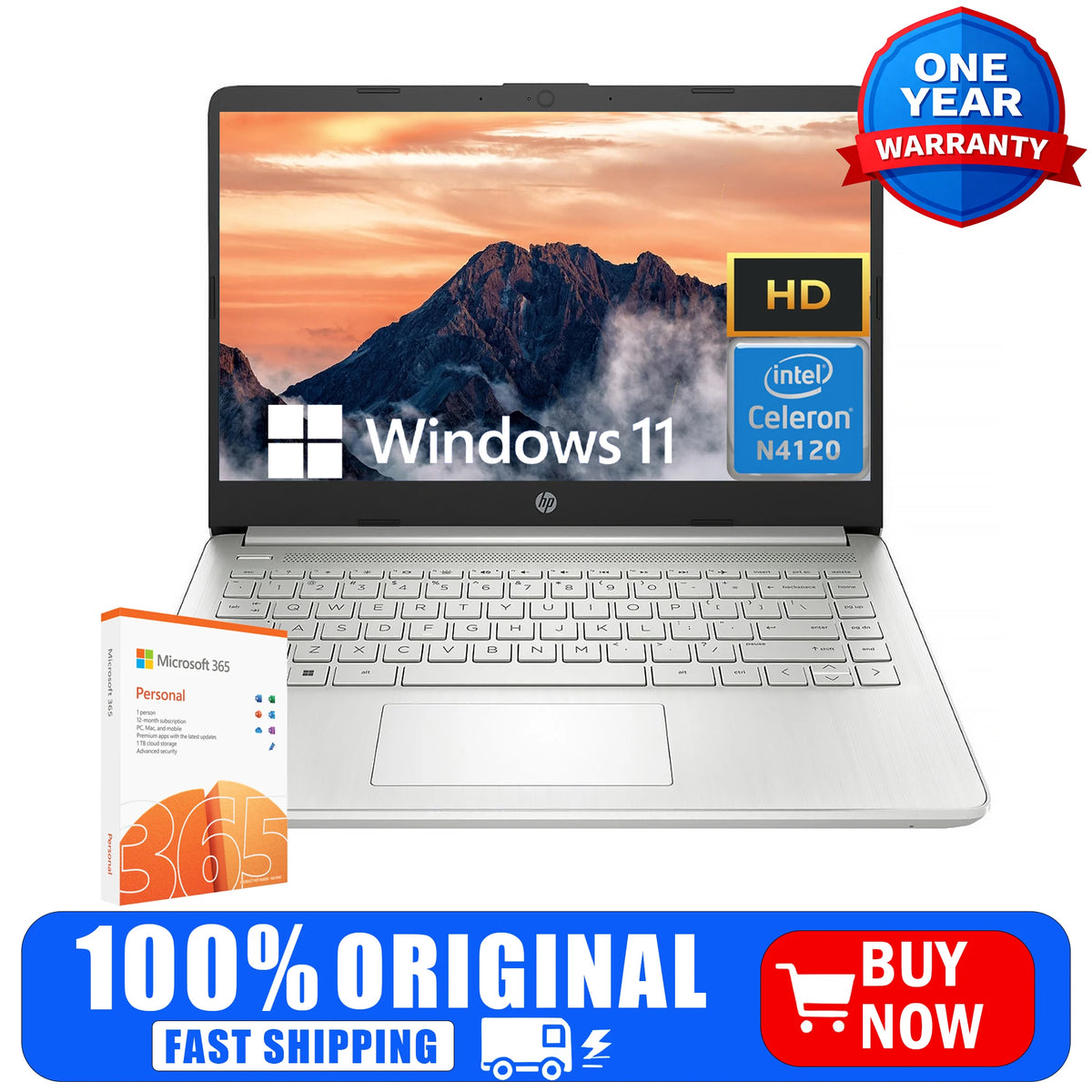 HP Intel Celeron Business Laptop With Windows 11 Home