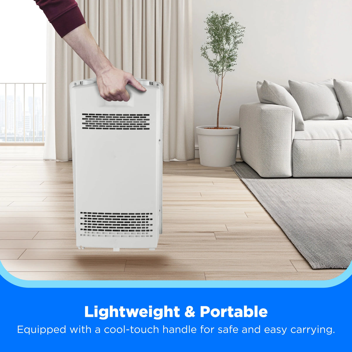 Midea Quartz Electric Space Heater With Adjustable Thermostat Safety Protection