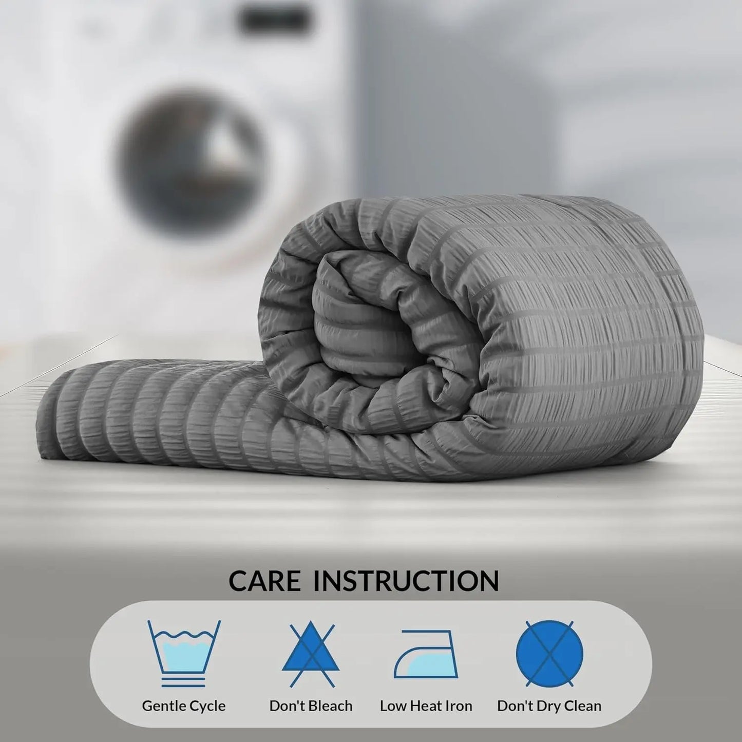 LDC Lux Decor Collection Seersucker Comforter Set Bed In Bag