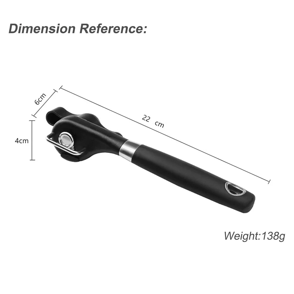 Stainless Steel Manual Can Opener Safe Cut Smooth Edge Kitchen Tool