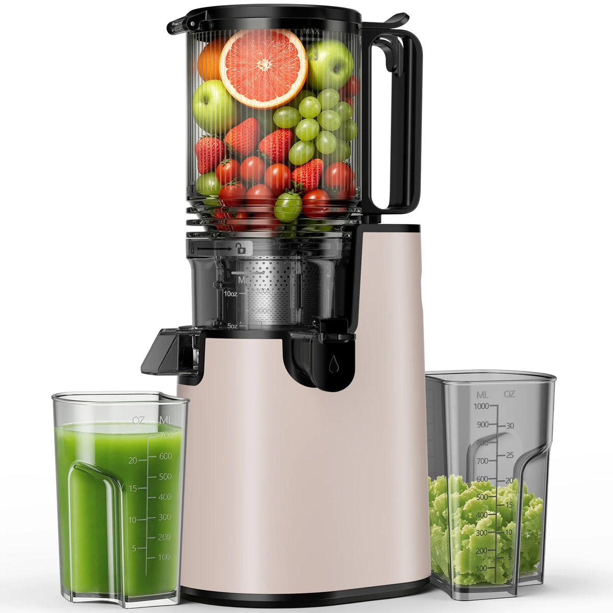 Cold Press Slow Masticating Juicer for Whole Fruits and Vegetables