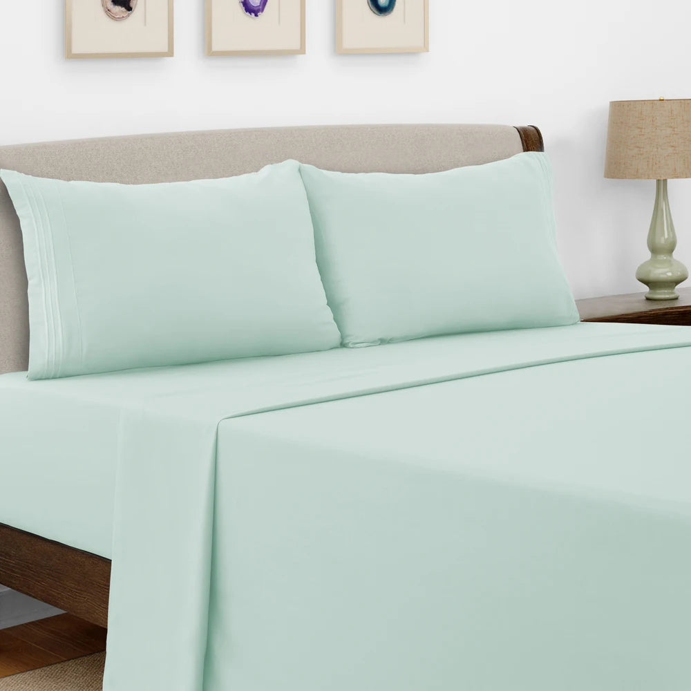 LDC Lux Decor Collection Microfiber Sheet Set 4 Piece Embroidered