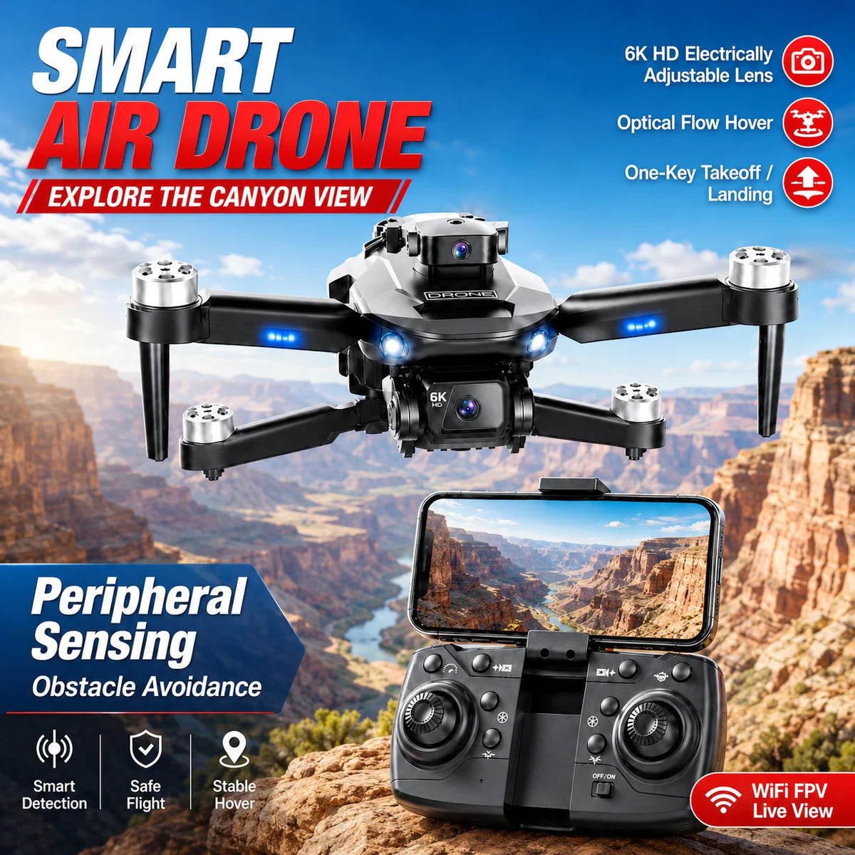 ZNLYRION F196 Brushless Drone With 4K Dual Camera FPV Quadcopter