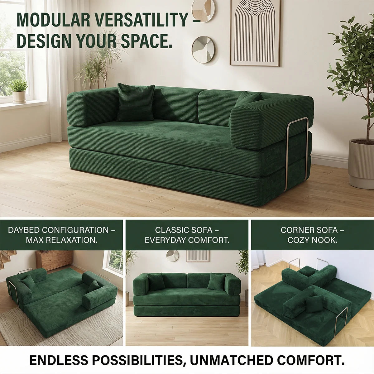 YQzyphyna Futon Sofa Bed Four In One Convertible Couch