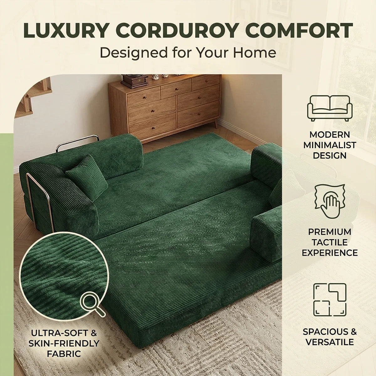 YQzyphyna Futon Sofa Bed Four In One Convertible Couch