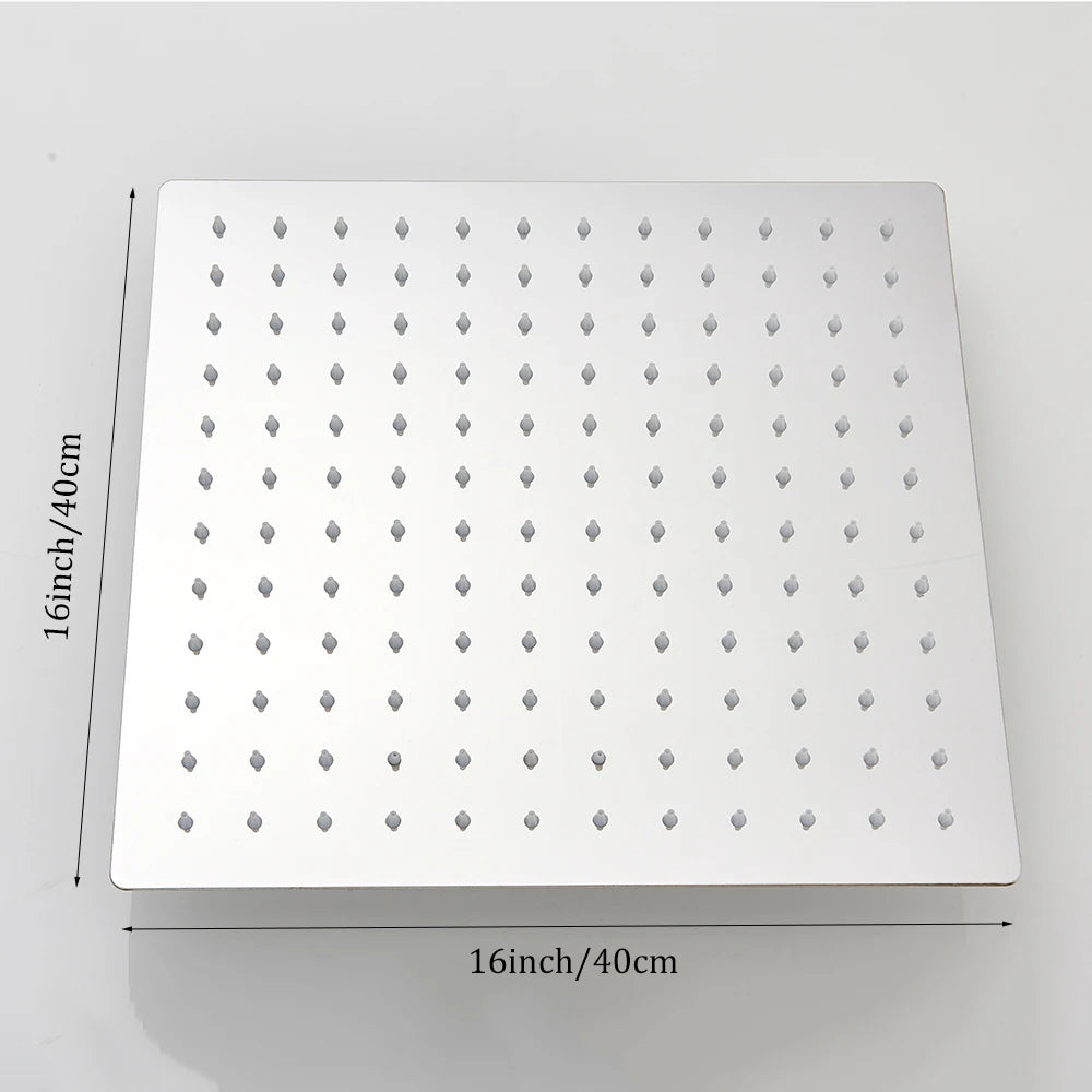Shower Head Ultra Thin Chrome 304 Stainless Steel Rainfall Adjustable