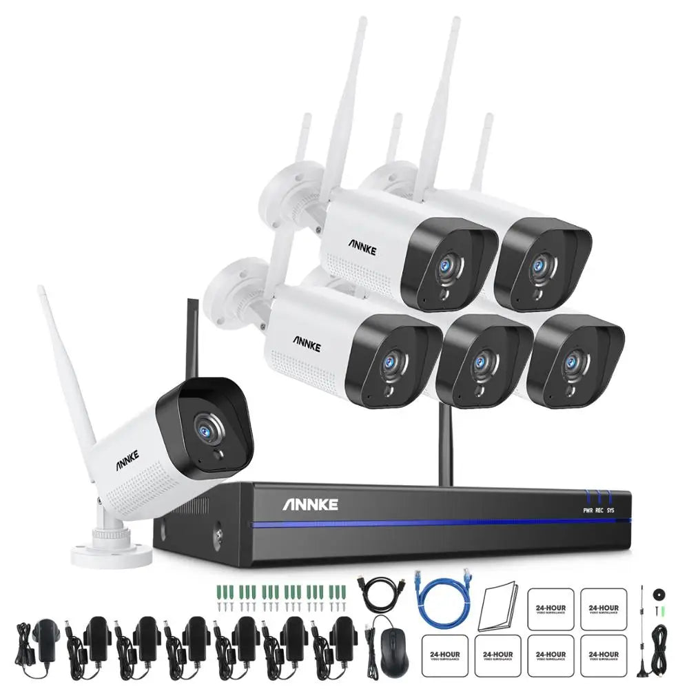 ANNKE WiFi Surveillance System With NVR Cameras And AI Detection