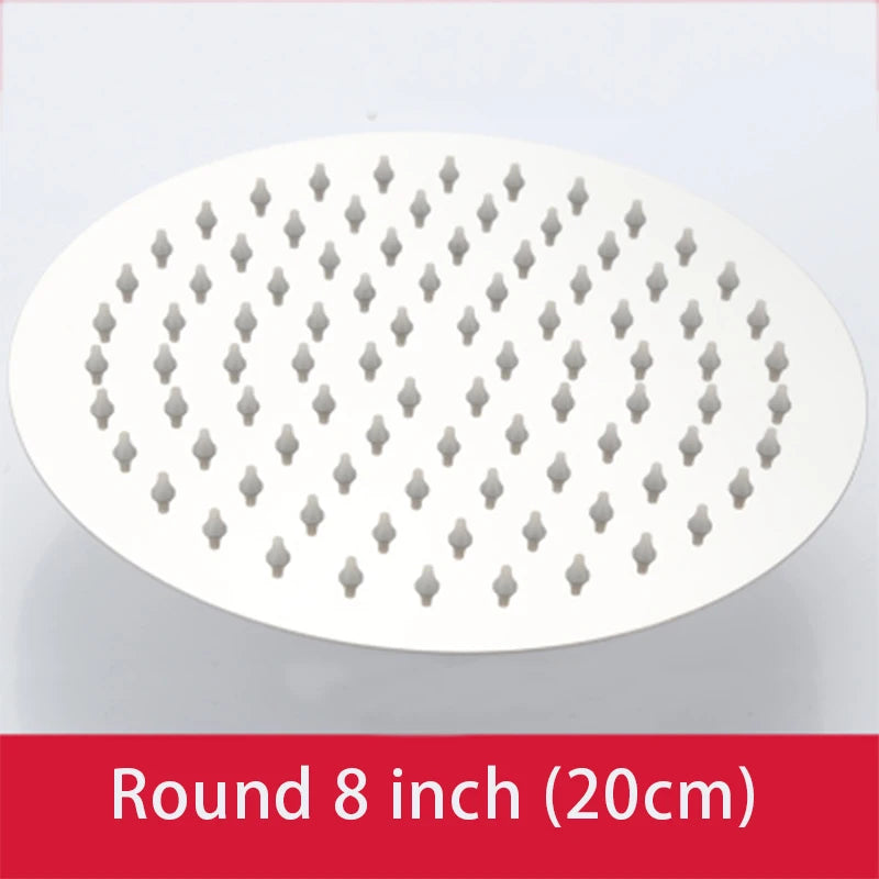 Suguword Square Round Rainfall Shower Head Stainless Steel Water Saving